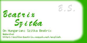 beatrix szitka business card